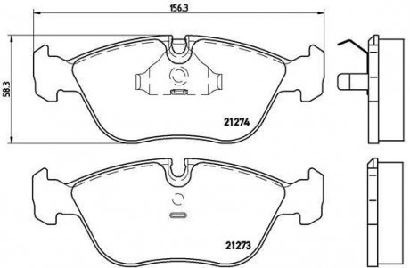 Гальмівні колодки, дискове гальмо (набір) BREMBO P86013 (фото 1)