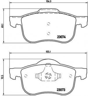 Гальмівні колодки, дискове гальмо (набір) BREMBO P86016 (фото 1)