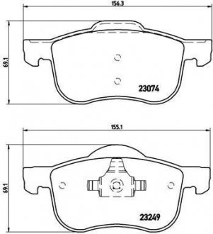 Тормозные колодки, дисковый тормоз (набор) BREMBO P86020