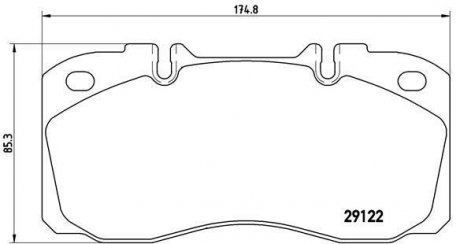 Тормозные колодки, дисковый тормоз (набор) BREMBO PA6025 (фото 1)