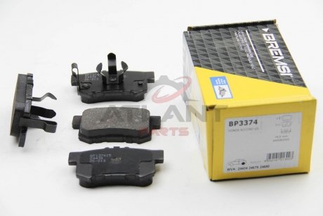 Гальмівні колодки зад. Honda Accord VIII/CR-V 01-06 08- (akebono) BREMSI BP3374