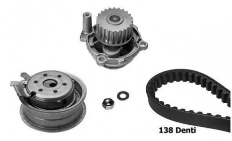 К-т ГРМ (помпа + ремень + ролик + крепеж) 1,6 A3/A4 VW Golf IV 1,6/2,0 SKODA 1,6/2,0 SEAT BUGATTI KBU5112B (фото 1)