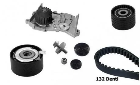 К-т ГРМ (ремень+ 2 ролика+помпа+ крепление) Renault Kangoo 1.6, Megane 1.6 01- BUGATTI KBU7718B