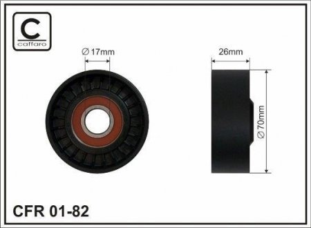 70x17x26 Ролік паска поліклин.+АС BMW 5/7/8 3.5/4.0 96- CAFFARO 0182