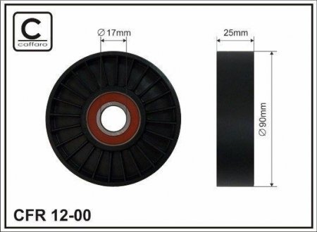 Сам ролік 90X17X25 Peugeot/Citroen/Fiat/Lancia CAFFARO 1200 (фото 1)