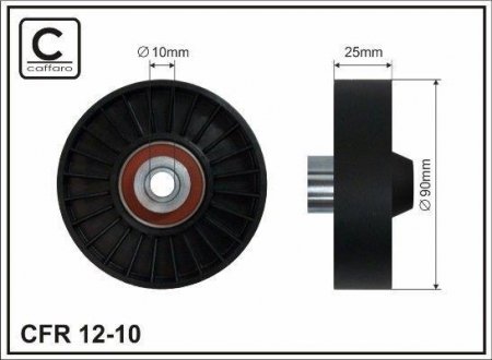 Ролик ручейкового ремня Alfa Romeo/Fiat/Lancia 1.4/1.6/1.8GT 95- CAFFARO 12-10 (фото 1)