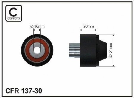 (52x10x26) Ролик PSA/Ford 1.4 HDi/TDCi 1.6HDi 01- CAFFARO 13730 (фото 1)