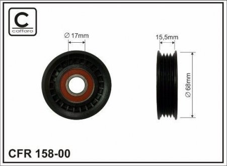 Ролик (68x17x16,5 plastik) SUBARU Forester, Impreza, Legacy, 1.5-2.5, 08.92- CAFFARO 158-00