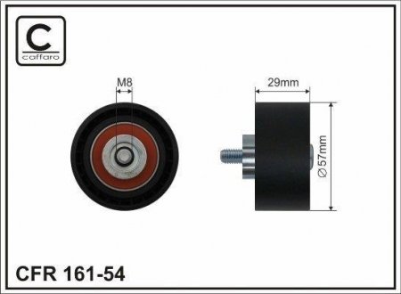 57x8x29 Ролик направляючий паса ГРМ Fiat/Alfa Romeo/Lancia Lybra 1.4-2.0 95- CAFFARO 16154