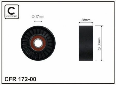 80x17x28 Ролик натягу Bmw E39 535/540 M62 X5 E63 99- CAFFARO 17200