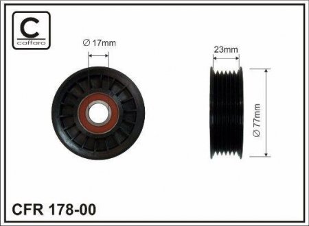 Ролик натяжителя поликлинового ремня (17x70x24) Ford Focus 1.8TDCi 04-12 CAFFARO 178-00