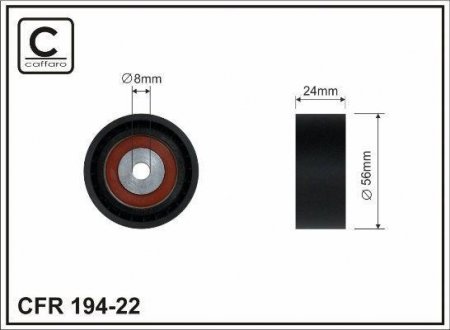 55x8x24 Ролик паска приводного Renault Clio II/Kangoo 97- CAFFARO 194-22