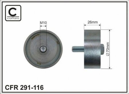 Ролик натяжний Hyundai ix35, Sonata, KIA Carens III, Magentis, 2.0/2.4, 01.05- CAFFARO 291116