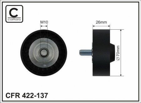 70x10x26 Ролік паска генерат. BMW E60/65/66 4,0-4,5i 01- CAFFARO 422137