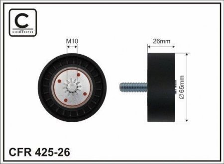 65x10x26 Ролік натяжителя паска ГРМ Chevrolet Captiva 2000CDTi 16V2006/10 CAFFARO 42526