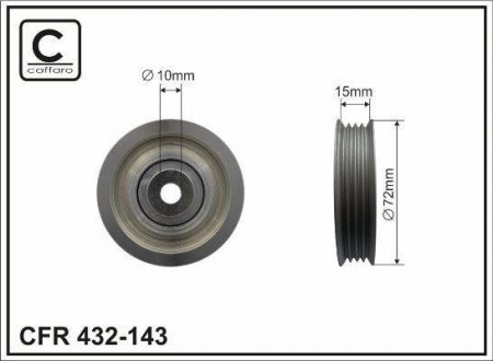 Rolka 72x12x15 metal CAFFARO 432143