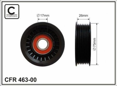 Ролик натяжной 75x17X26,5 plastik CAFFARO 46300