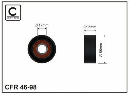 Ролик ремня генератора паразитный, OM651 2.2CDI (26x54) CAFFARO 46-98