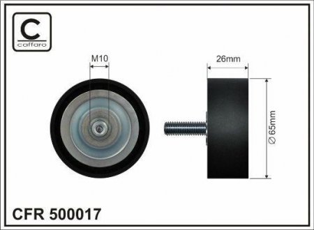 Ролик натяжной BMW 65x17x26 plastik (napinacz z 2 rolkami) CAFFARO 500017