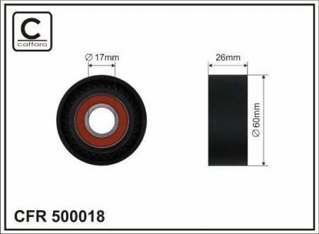 Ролик натяжытеля поликлинового ремня (17x60x26) BMW 2.0-3.0 04-19 CAFFARO 500018