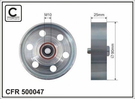 Ролик натяжителя поликлинового ремня (17x90x25) Toyota Avensis 01-09 CAFFARO 500047