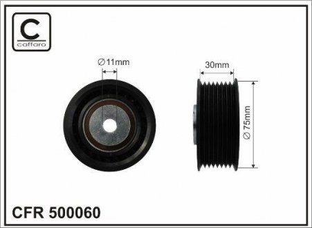 Rolka 75x11x30 plastik CAFFARO 500060