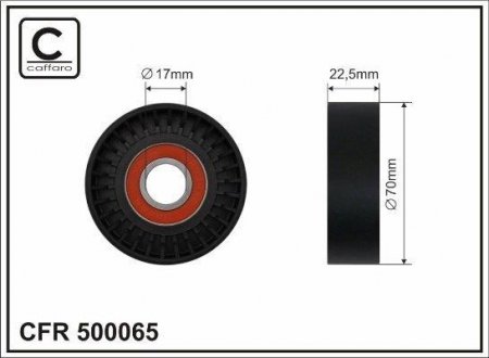 70x17x22,5 Ролик паска приводного DB A-klasa W169 CAFFARO 500065