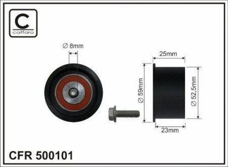 Rolka 52,5x8x23 plastik CAFFARO 500101 (фото 1)