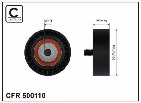 70x10x25 Ролик паска приводного Bmw 7/X5 E65/66 01-> CAFFARO 500110