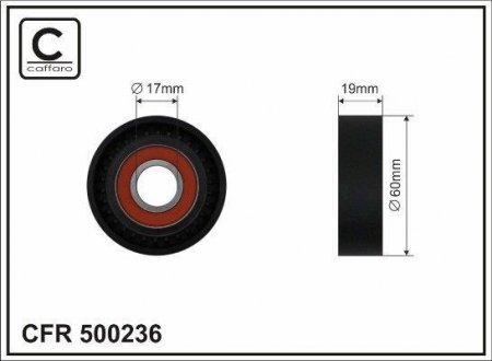 (60x17x19) Ролік натяжника паска поліклинового Smart Fortwo, 09- CAFFARO 500236