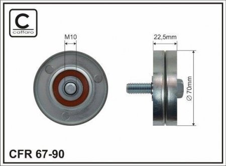 70x10x22,5 Ролик паска приводного Dacia Solenza 1.4 CAFFARO 67-90