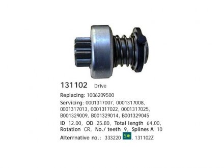 Бендикс VAG D/TD,Opel 1,6 D CARGO 131102