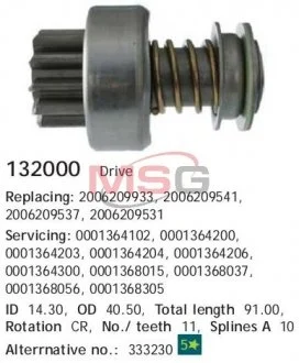 Фото бендікс стартера CARGO 132000 Бендікс стартера CARGO 132000