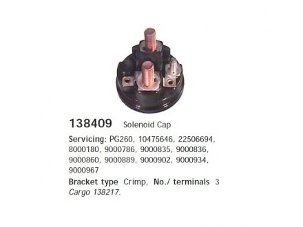 Кришка втягуючого реле CARGO 138409
