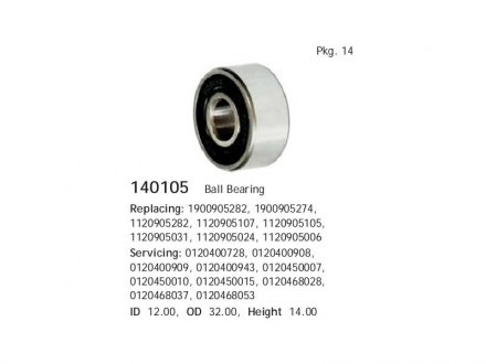 Подшипник шариковый d>30 CARGO 140105
