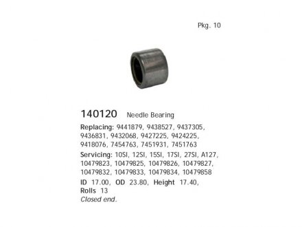 Подшипник игольчатый CARGO 140120