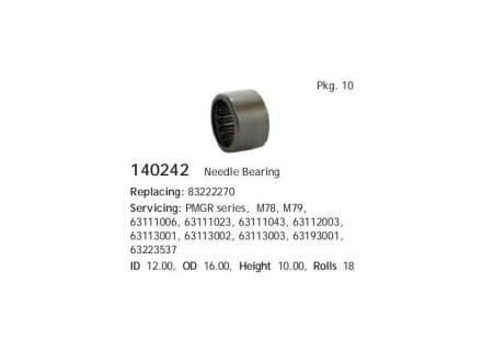 Подшипник игольчатый CARGO 140242