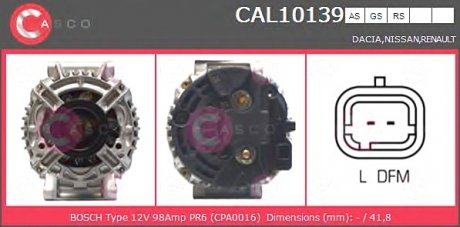 Генератор CASCO CAL10139AS (фото 1)