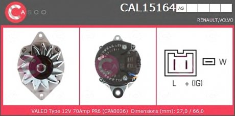 Генератор CASCO CAL15164AS (фото 1)