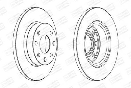 Диск гальмівний передній Astra F,Corsa,Kadett D/E,Vectra A 1.0/1.8 81-00 CHAMPION 561158CH