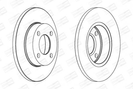 Тормозной диск передний (256x13) Audi 100 1.6-2.0 76-90, 80 1.6(D) 86-91 CHAMPION 561238CH