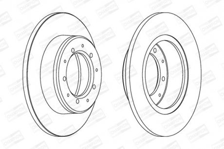 Гальмівний диск задній Land Rover Defender, Range Rover CHAMPION 561353CH
