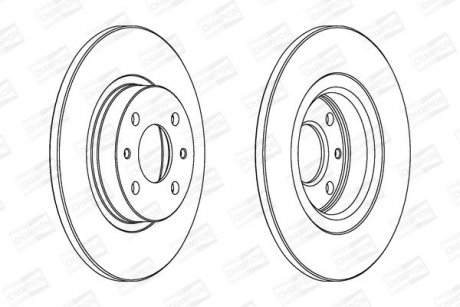 Диск гальмівний передній Alfa Romeo 145/146,Bravo,Tempra,Panda 03-,Marea,Punto,Lancia CHAMPION 561469CH