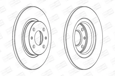 Диск гальмівний передній Alfa Romeo 145/146,Bravo,Tempra,Panda 03-,Marea,Punto,Lancia CHAMPION 561469CH