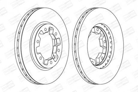 Диск гальмівний передній Ford Maverick 93-16, Nissan Pickup/Terrano 97-20/86-07 CHAMPION 561523CH