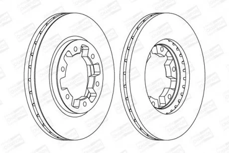 Диск тормозной передний Ford Maverick 93-16, Nissan Pickup/Terrano 97-20/86-07 CHAMPION 561523CH