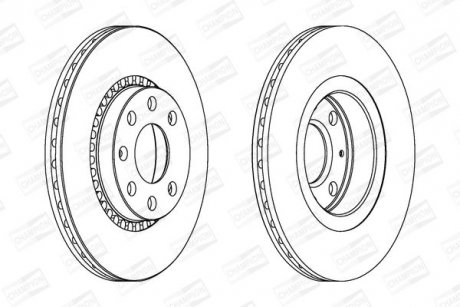 Гальмівний диск передній Opel Astra / Corsa / Vectra CHAMPION 561588CH (фото 1)