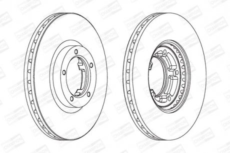 Тормозной диск передний Ford Transit 06/91- 254x24 (диск 14") CHAMPION 561624CH