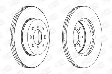 Диск гальмівний передній (262mm)Civic 94-,CRX,Rover CHAMPION 561630CH