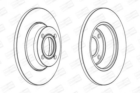 Тормозной диск передний 280x13 Audi 80 93-94 CHAMPION 561688CH